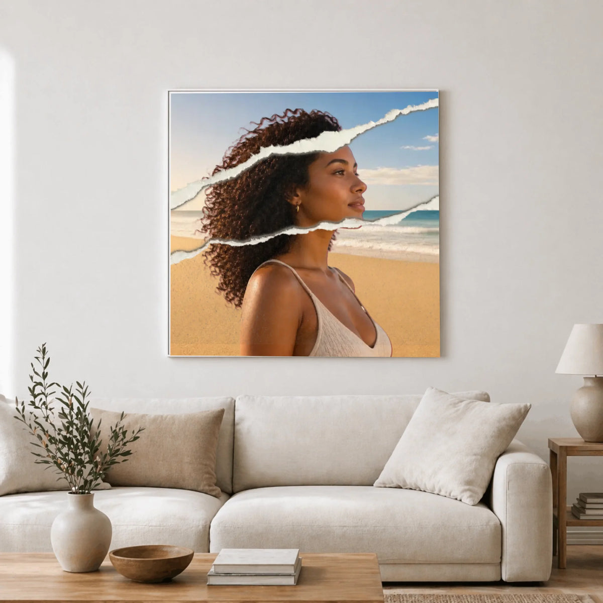 Bild an der Wand quadratisch korrigiert