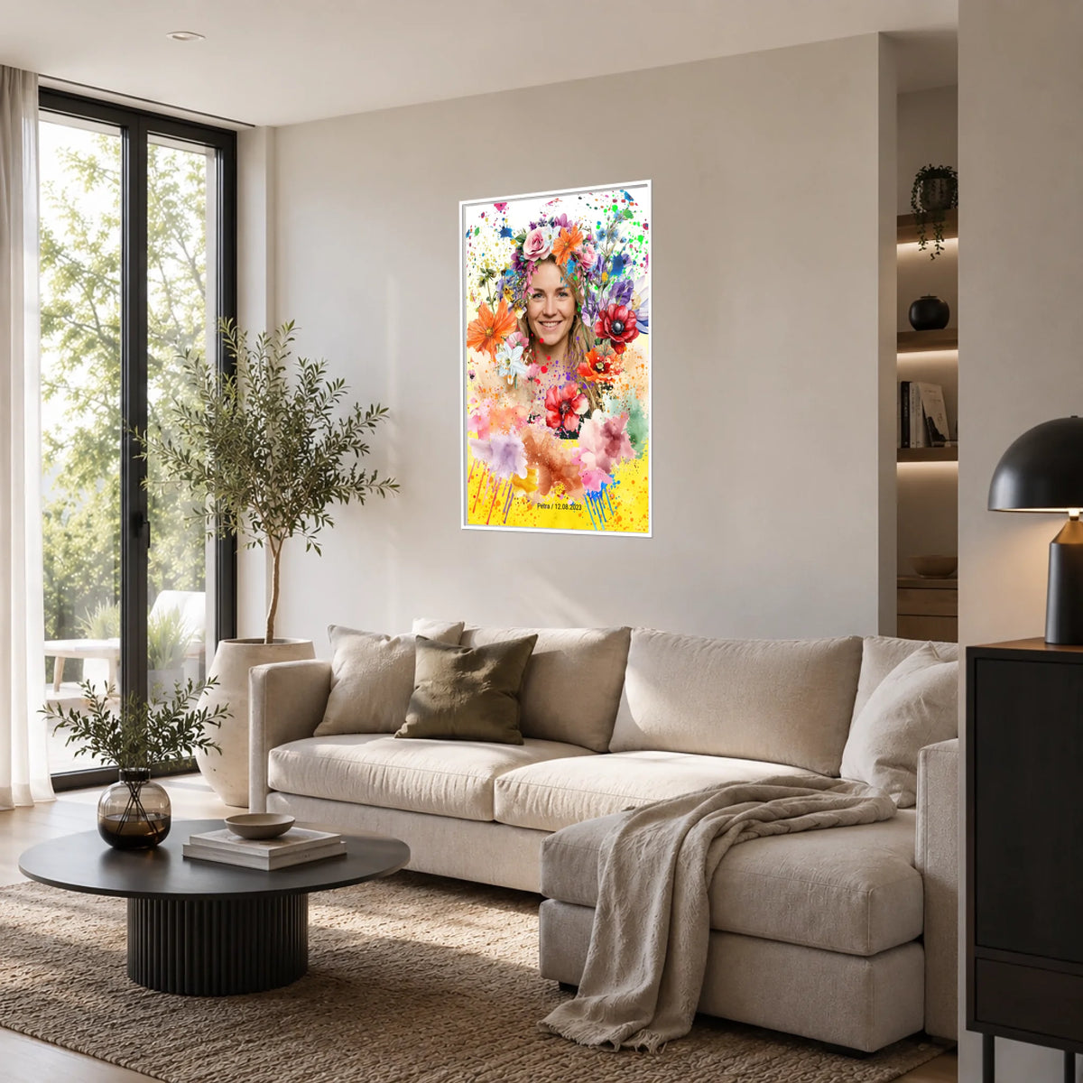 Wohnzimmer 1 mit Posterwandbild mit weißen Rahmen Kopie