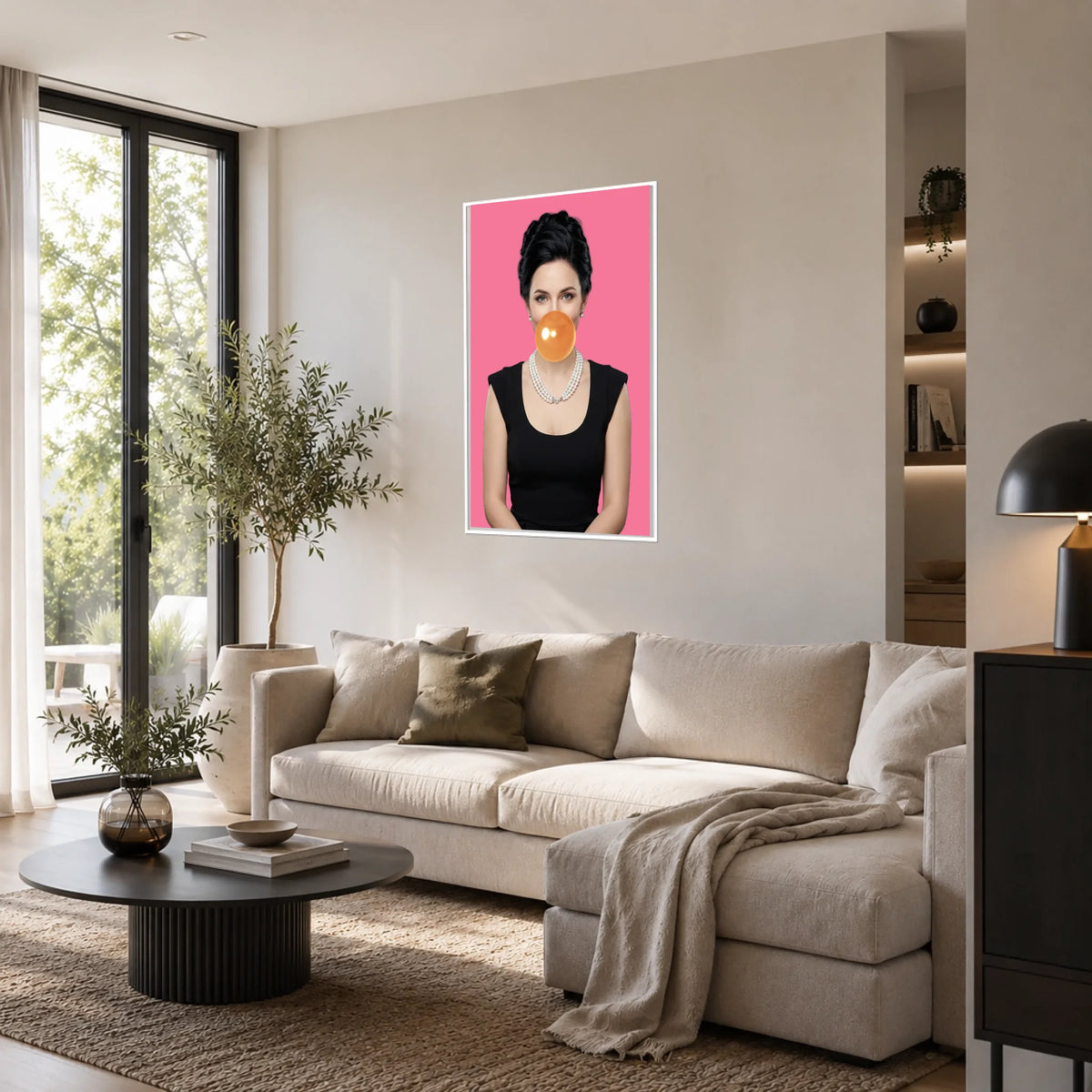 Wohnzimmer 1 mit Posterwandbild mit weißen Rahmen Kopie