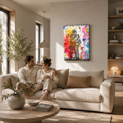 1-1, Wohnzimmer-Pärchen-Leinwand