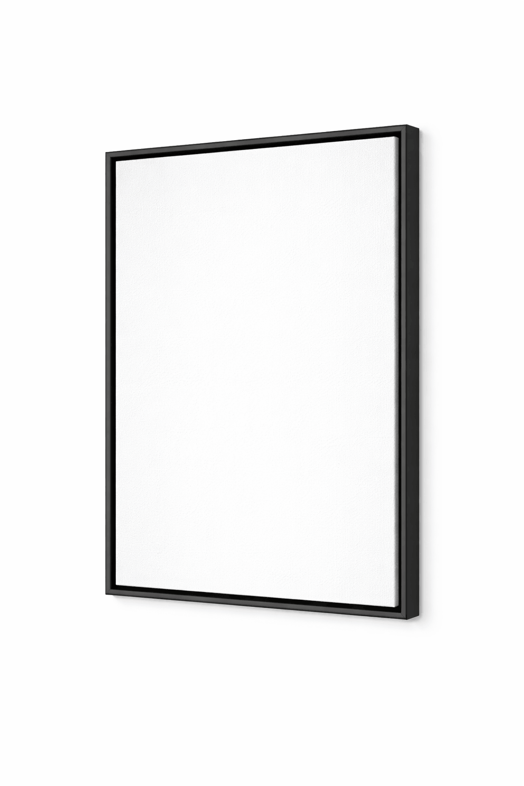 Canvas Print mit blanker weißer Leinwand auf stabilem Holzrahmen, modernes Wandbild im Galerie-Stil